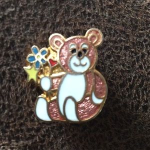 Sweet Tiny Enameled Bear Pin